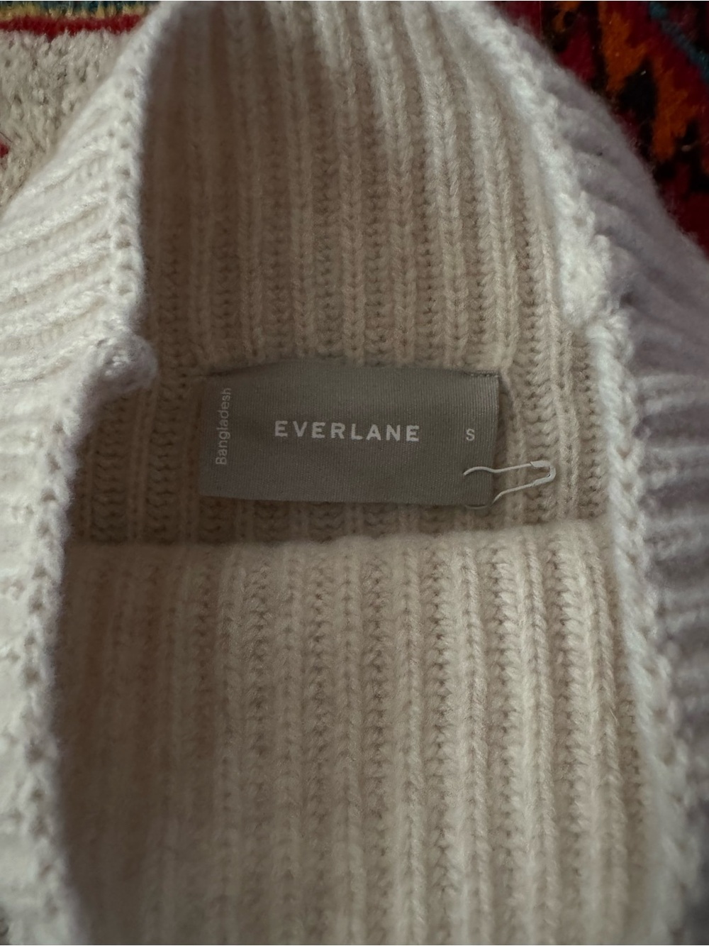 Everlane Cream Ribbed Cowl Sweater